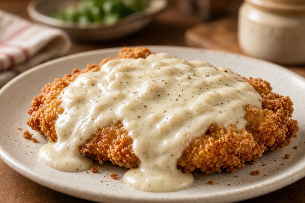 Chicken fried steak with gravy