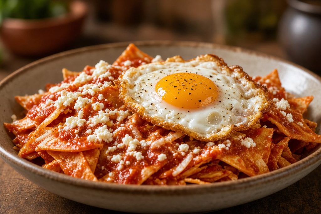 Chilaquiles with eggs
