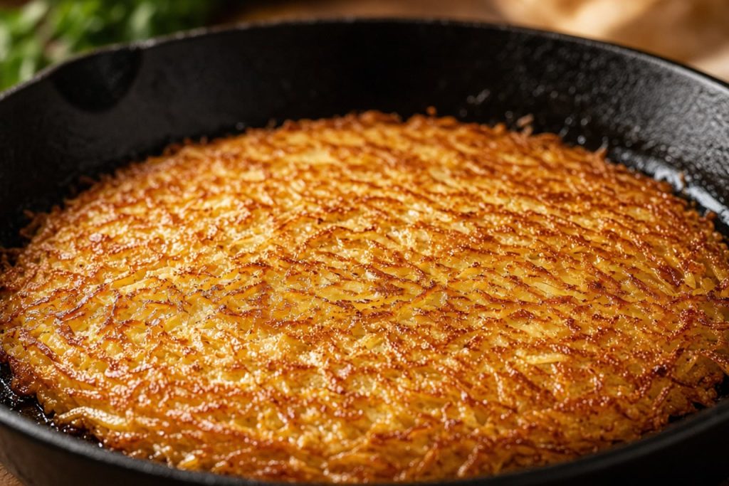 Crisp hash browns in a skillet