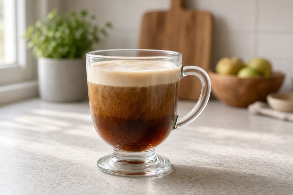 Irish coffee with a cream float