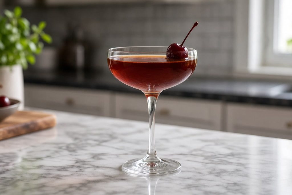 Manhattan cocktail in a coupe glass