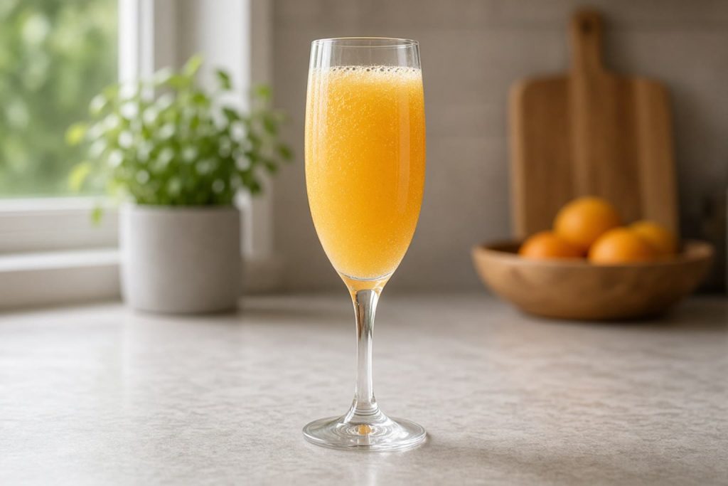 Mimosa in a flute