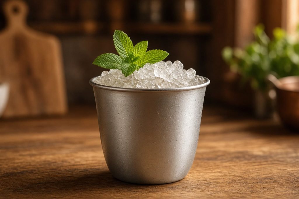 Mint julep with crushed ice