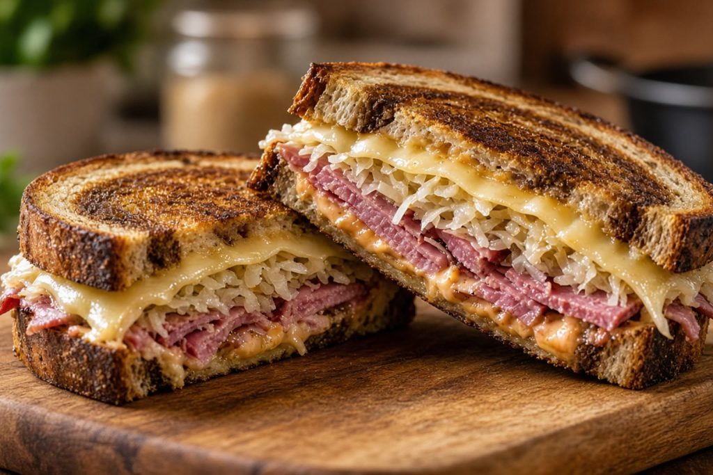Reuben sandwich on rye