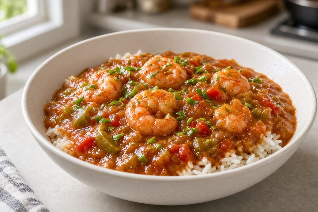 Shrimp etouffee over rice